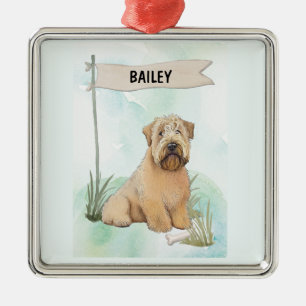 Soft Coated Wheaten Terrier Wasserfarben Personali Ornament Aus Metall