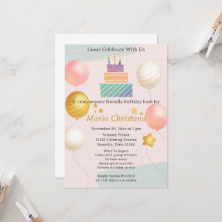 Soft Color Birthday Einladung