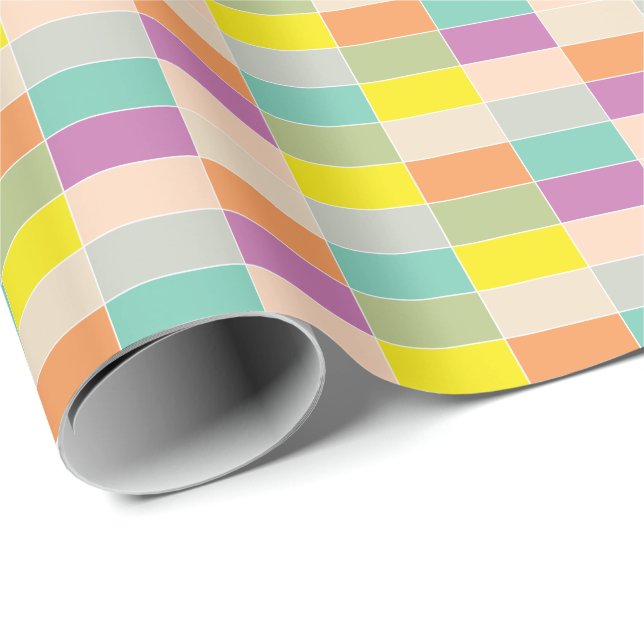 Soft Color Checkerboard Geschenkpapier (Rolleneckpunkt)