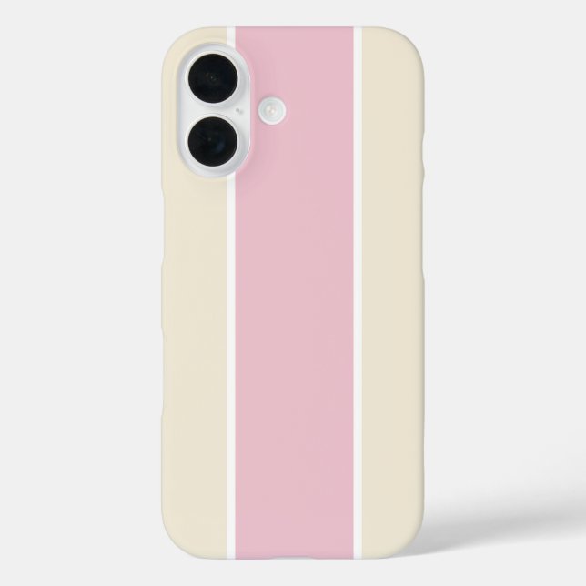 Soft Color Vertical Stripe Pattern Design iPhone 16 Hülle (Rückseite)