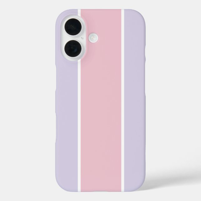 Soft Color Vertical Stripe Pattern Design iPhone 16 Hülle (Rückseite)