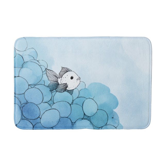Soft colors. Sweet fish. Happy feet. Badematte (Vorderseite)