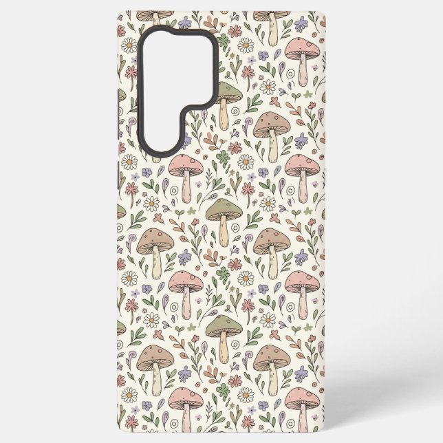 Soft Cream Fungi Seamless Pattern Samsung Galaxy Hülle (Rückseite)