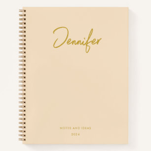 Soft Cream, individueller Golden Handwriter-Name Notizbuch