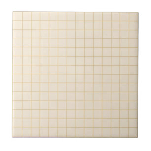 Soft Creme Checkered Pattern Retro Minimalistisch Fliese