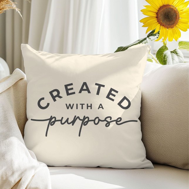 Soft Creme Christliches Zitat Throw Kissen (Von Creator hochgeladen)