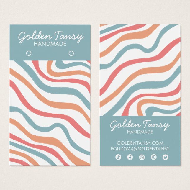 Soft Curves Blue Earring Juwelier Display Card (Vorne & Hinten)