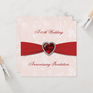 Soft Damask 40. Hochzeitstag Einladung