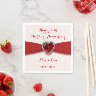 Soft Damask 40-Jubiläum Papier Napkins Serviette