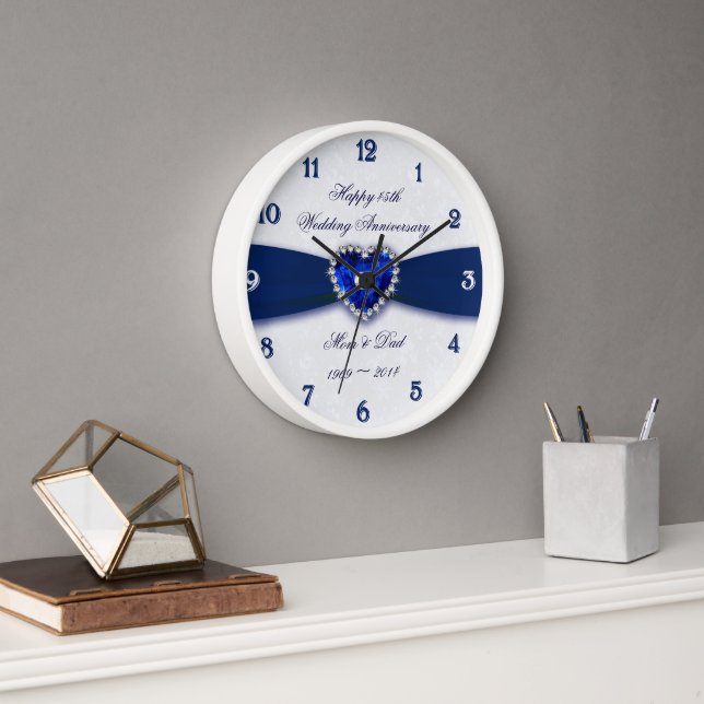 Soft Damask Horloge du 45e anniversaire du Mariage (Bureau)