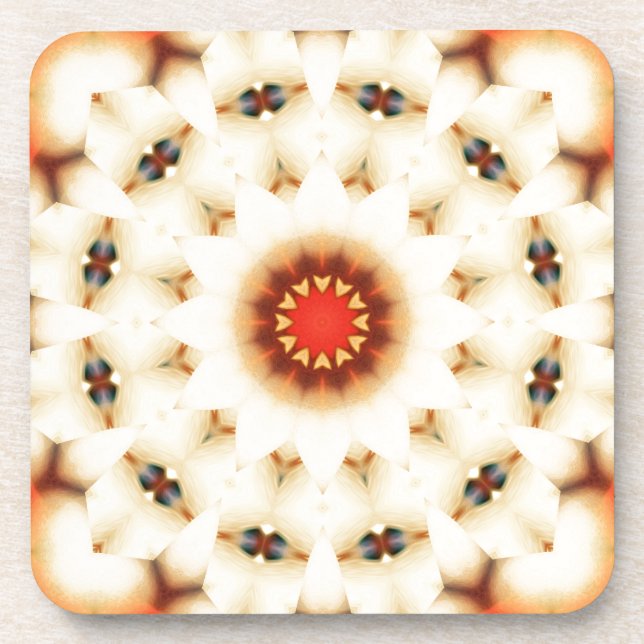 Soft Dreamy Cream Floral Muster Getränkeuntersetzer (Vorderseite)