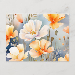 Soft Dreamy Hintergrund mit Mohnblumen-Blume Postkarte
