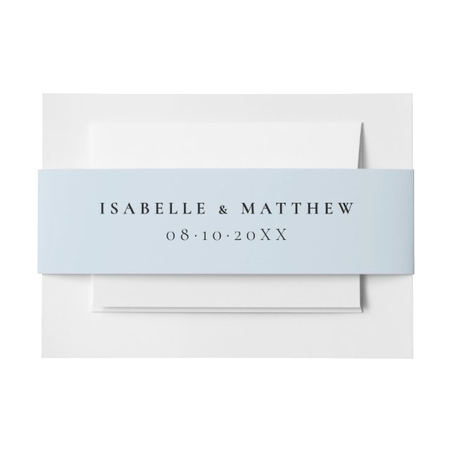 Soft Dusty Blue Wedding Einladungsbanderole (Vorderseite Beispiel)