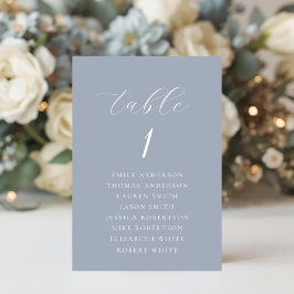 Soft Dusty Blue Wedding Seating Chart Tischnummer