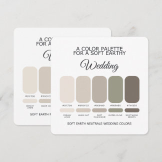 Soft Earth Hochzeitsfarbpalette Karte