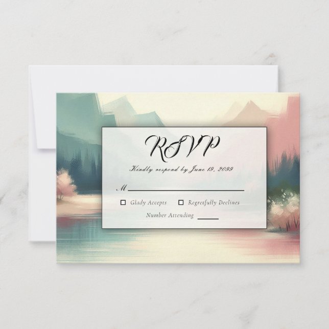 Soft Echoes of the Mountains RSVP Karte (Vorderseite)