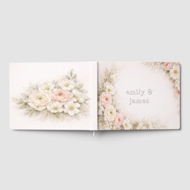 Soft Editorial Botanical Wedding Gästebuch (Voll)