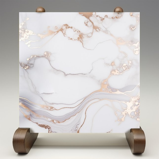 Soft Elegance Rose Gold Marmorvene Textur Fliese (Von Creator hochgeladen)
