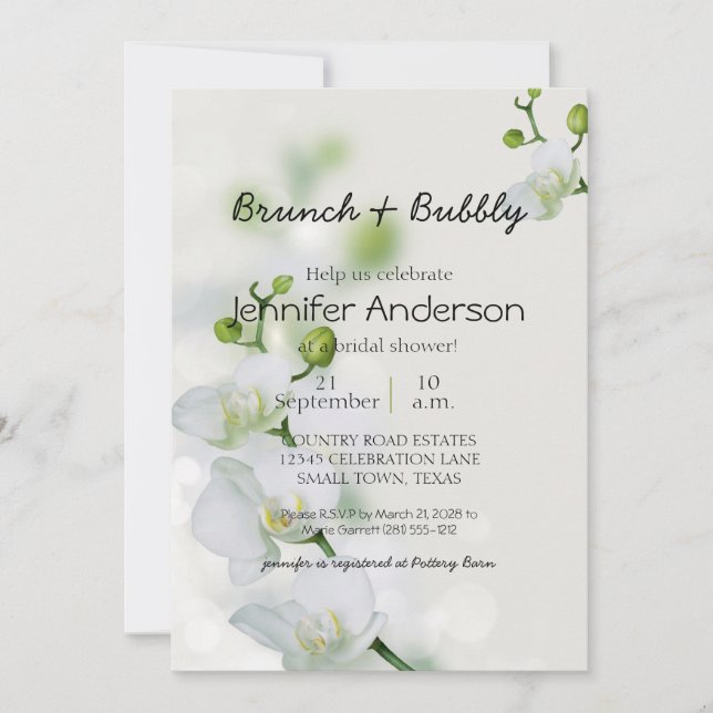 Soft Elegante Orchid Bridal Brunch (Vorderseite)