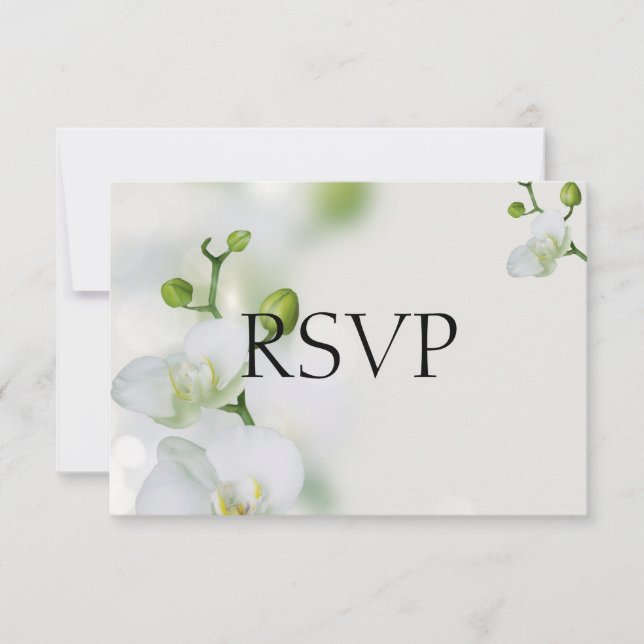 Soft Elegante Orchid RSVP Karte (Vorderseite)