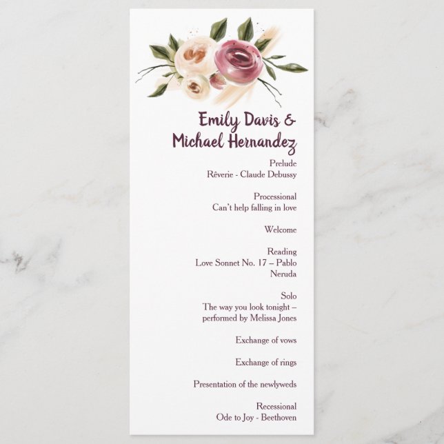 Soft Elegante Rose Burgundy Cream Frame Programm (Vorderseite)