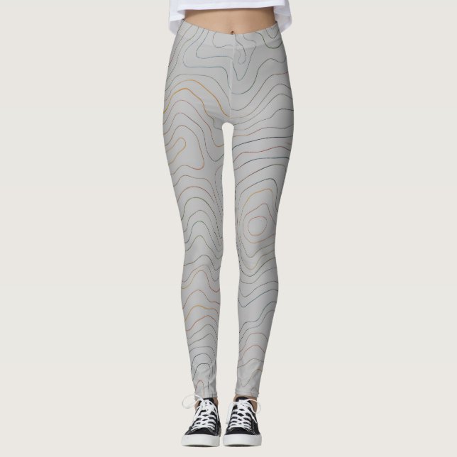 Soft Elevation Lines – White Base Leggings (Vorderseite)
