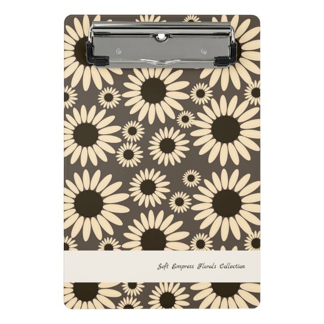 Soft Empress Florals Braun Mini Klemmbrett (Vorderseite)