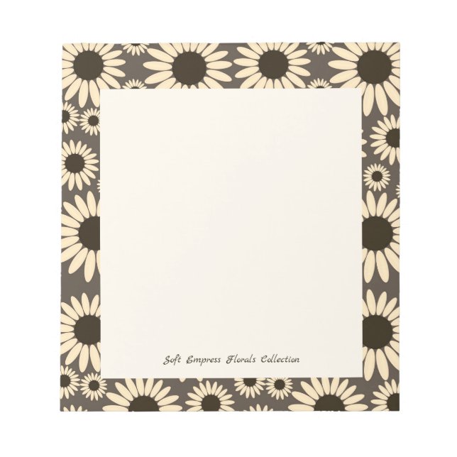 Soft Empress Florals Braun Notizblock (Vorderseite)