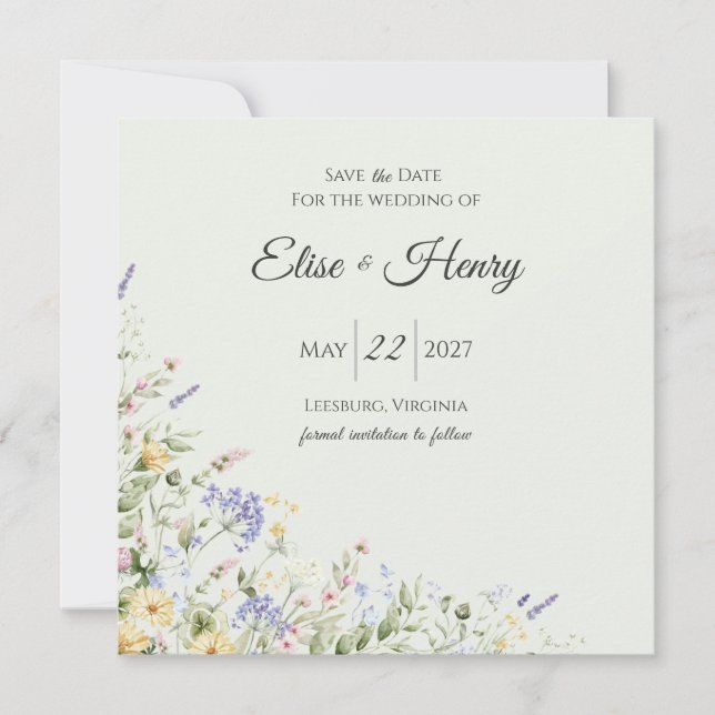 Soft English Garden Save the Date (Vorderseite)