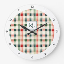 Soft Evergreen Gingham Monogram