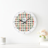 Soft Evergreen Gingham Monogram