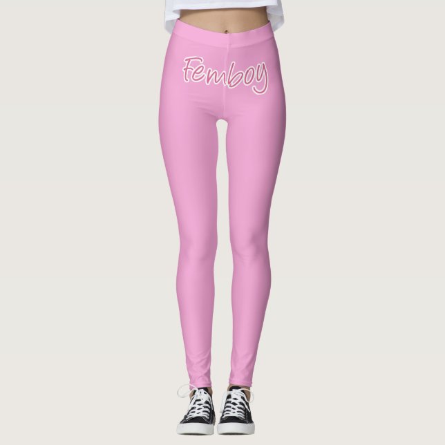 Soft Femboy Sissy Pink Leggings (Vorderseite)