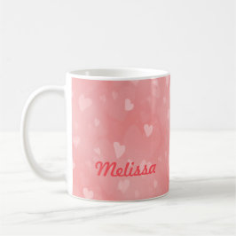 Soft Floating Pink Hearts Custom Kaffeetasse