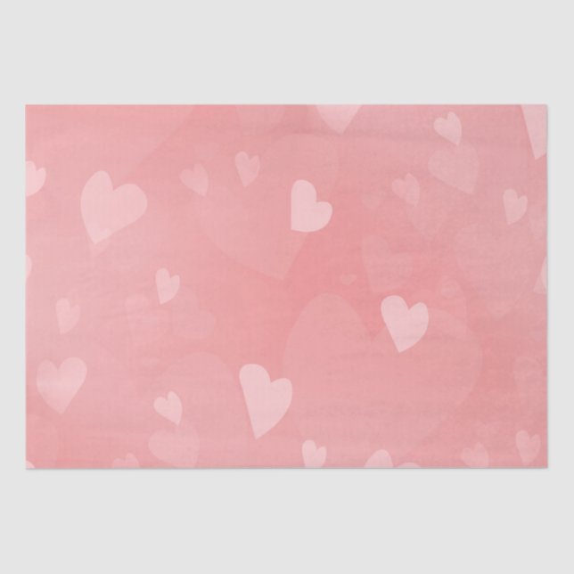Soft Floating Pink Hearts Custom Seidenpapier (Vorderseite)