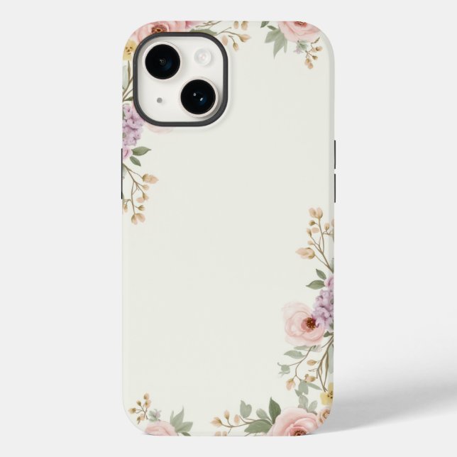Soft Floral Elegante Case-Mate iPhone 14 Hülle (Rückseite)