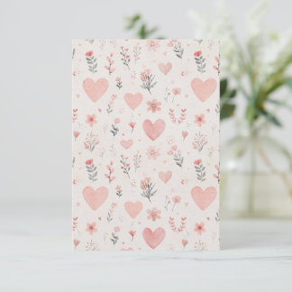 Soft Floral Heart Invitation in Neutral Pink Tones