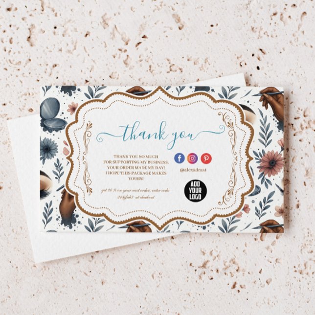 Soft Floral Lash Artist Beauty Studio Dankeskarte (Von Creator hochgeladen)