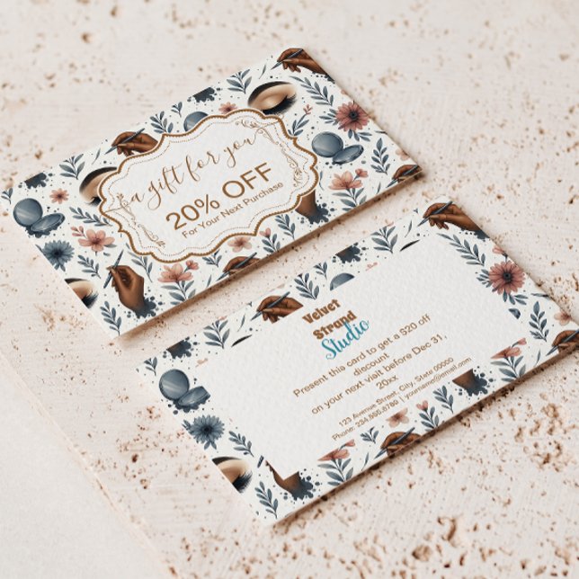 Soft Floral Lash Artist Beauty Studio Rabattkarte (Von Creator hochgeladen)