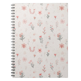 Soft Floral Pattern Spiral Notebook Notizblock