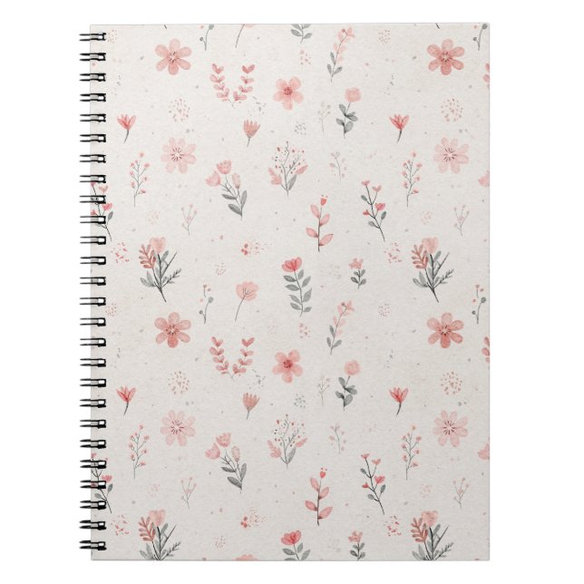 Soft Floral Pattern Spiral Notebook Notizblock (Vorderseite)
