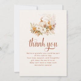 Soft Floral Pumpkin Baby Dusche Danke Karte