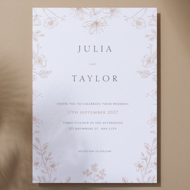 Soft Floral Wedding Invitation – Elegant Colorful  (Créateur téléchargé)