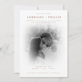 Soft Focus Schwarzweiß-Foto Save the Date Einladung