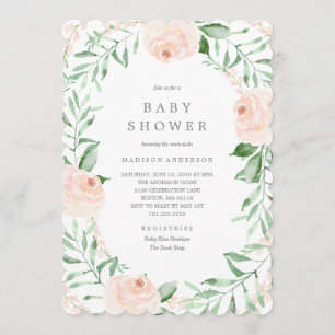 Soft Garden Florals Baby shower Invitation