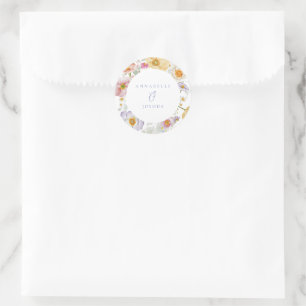 Soft Garden Florals Wedding Runder Aufkleber