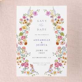 Soft Garden Florals Wedding Save the Date Einladung