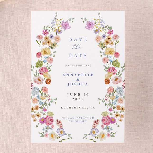 Soft Garden Florals Wedding Save the Date Einladung (Von Creator hochgeladen)