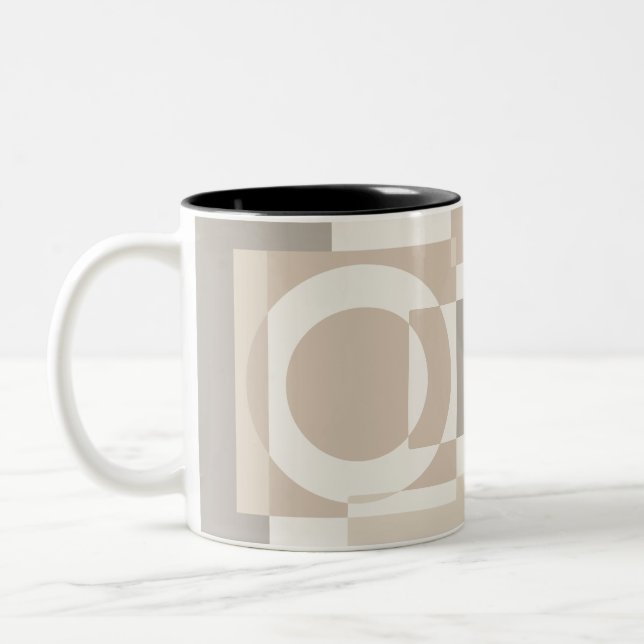 Soft Geometric Blocks – Simple and Sleek Zweifarbige Tasse (Links)