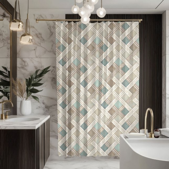 Soft Geometric Curtain Minimalist Bathroom Style Duschvorhang (Soft Geometric Curtain Minimalist Bathroom Style)