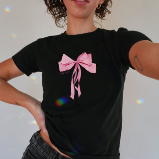 Soft Girl Charmeur Rosa Schleife T-Shirt